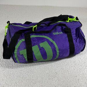 Vintage 90's Wilson Nylon Purple Green Duffle Bag TennisPrep